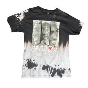 Tupac T Shirt Poetic Justice Black Tie Dye White Rapper 90s Hip Hop
